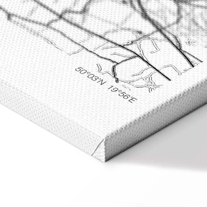 Obraz - Mapa miasta: Kraków (1-częściowy) szeroki