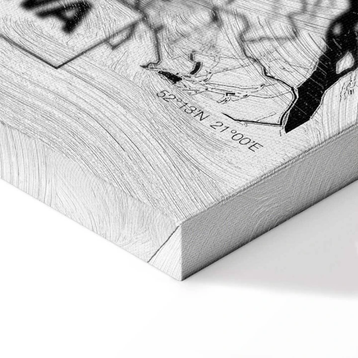 Obraz - Mapa miasta: Warszawa (1-częściowy) pionowy