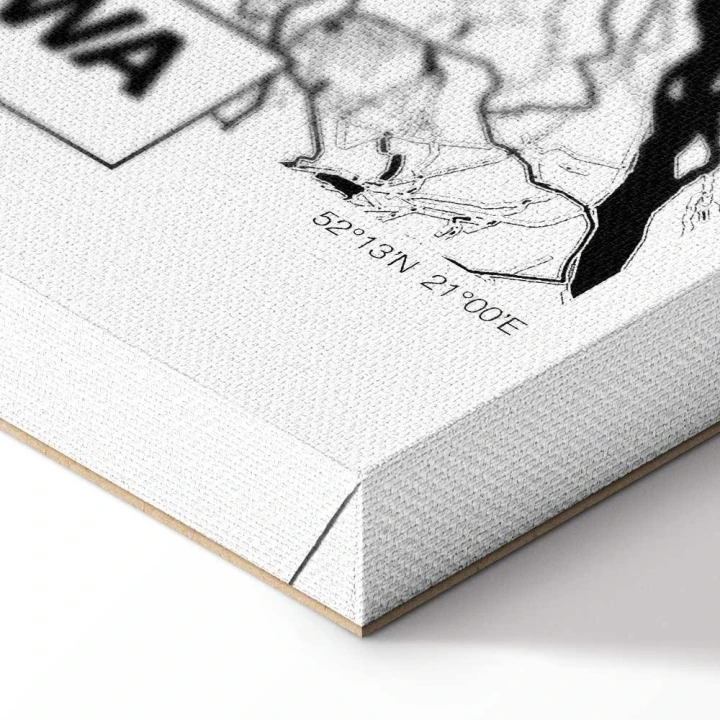 Obraz - Mapa miasta: Warszawa (1-częściowy) pionowy