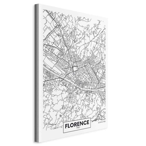 Obraz - Mapa Florencji (1-częściowy) pionowy