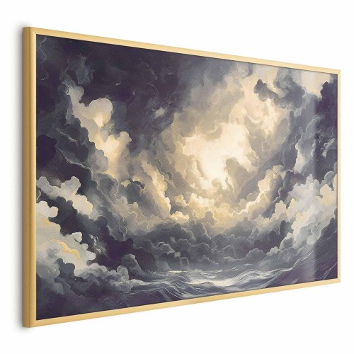 Plakat - Epicka gra światła: Słońce walczące o dominację nad chmurami