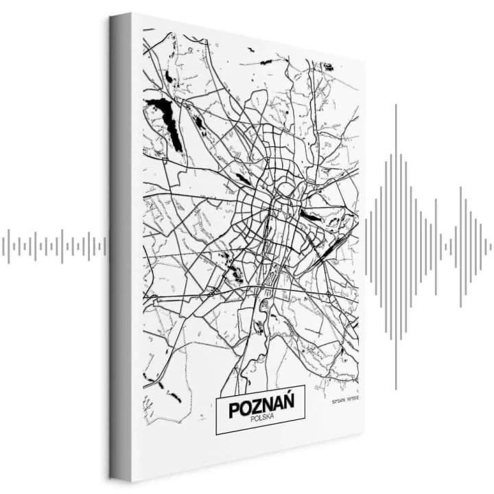 Obraz - Mapa miasta: Poznań (1-częściowy) pionowy