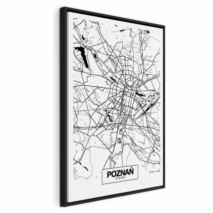 Obraz - Mapa miasta: Poznań (1-częściowy) pionowy