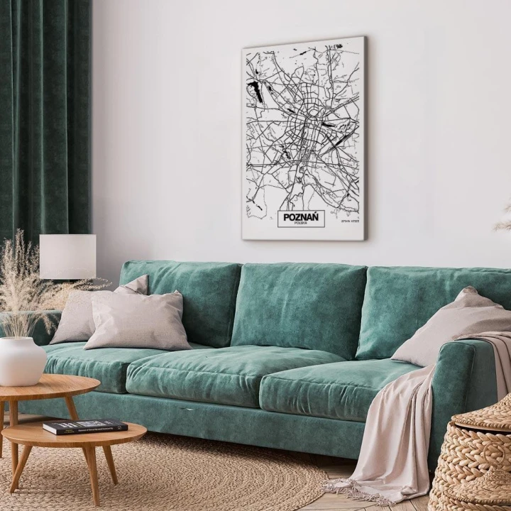 Obraz - Mapa miasta: Poznań (1-częściowy) pionowy