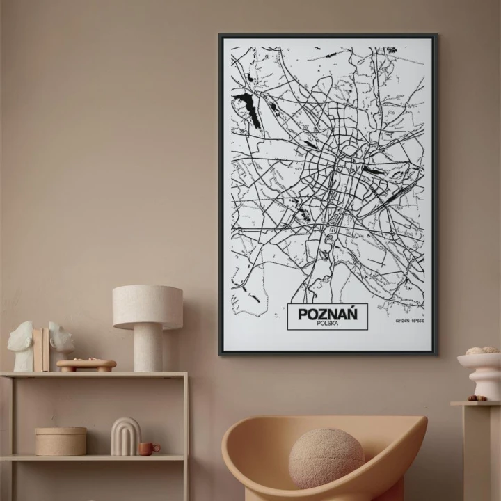 Obraz - Mapa miasta: Poznań (1-częściowy) pionowy