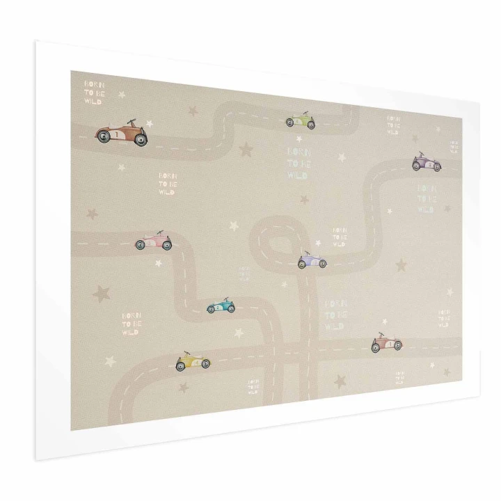 Plakat - Wyścigowe autka