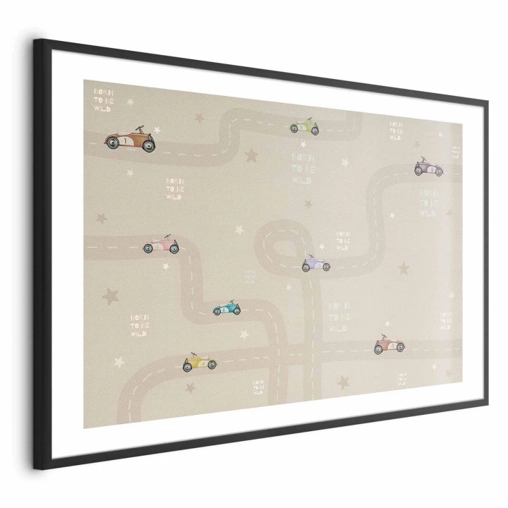 Plakat - Wyścigowe autka