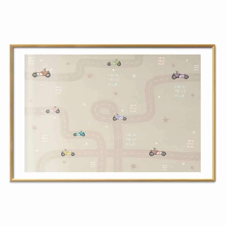 Plakat - Wyścigowe autka