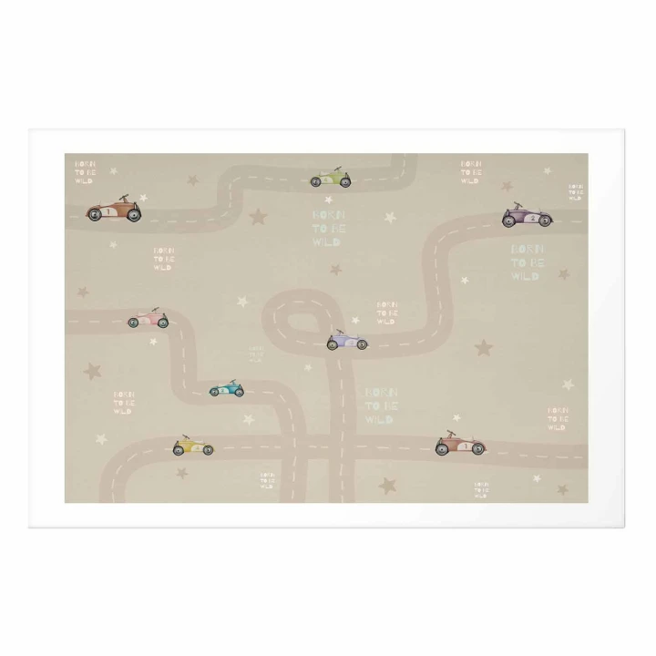 Plakat - Wyścigowe autka