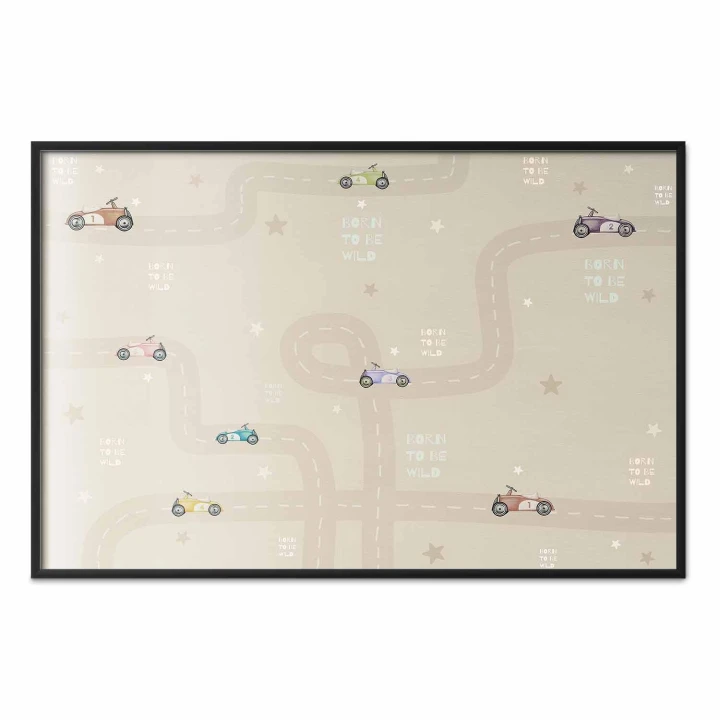 Plakat - Wyścigowe autka