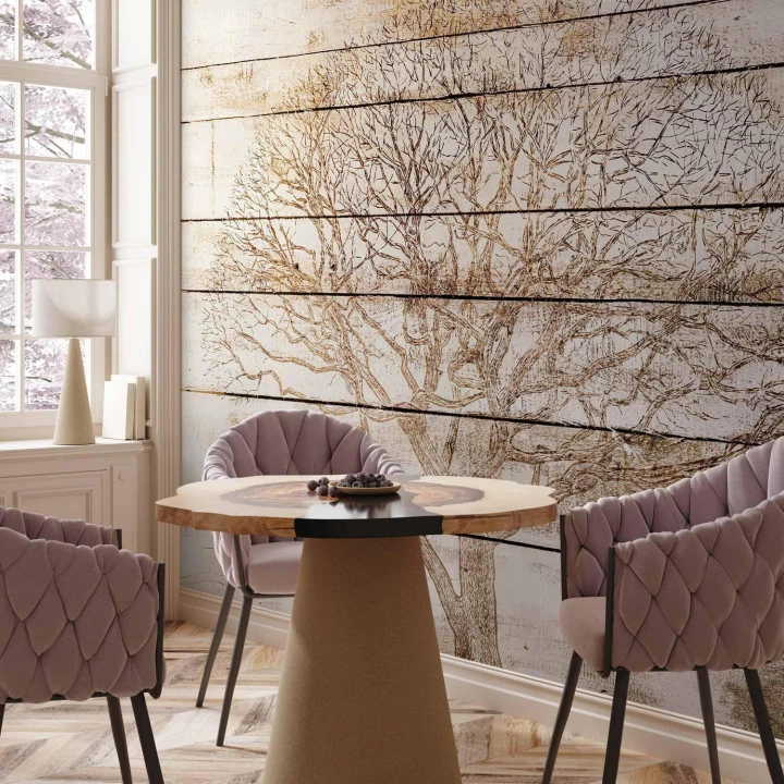 Fototapeta - Drzewo na deskach