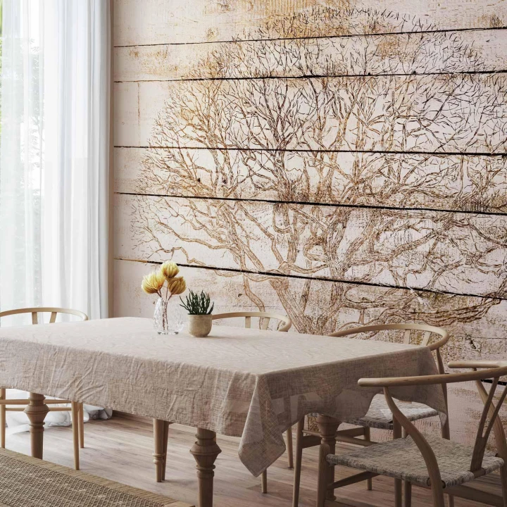 Fototapeta - Drzewo na deskach