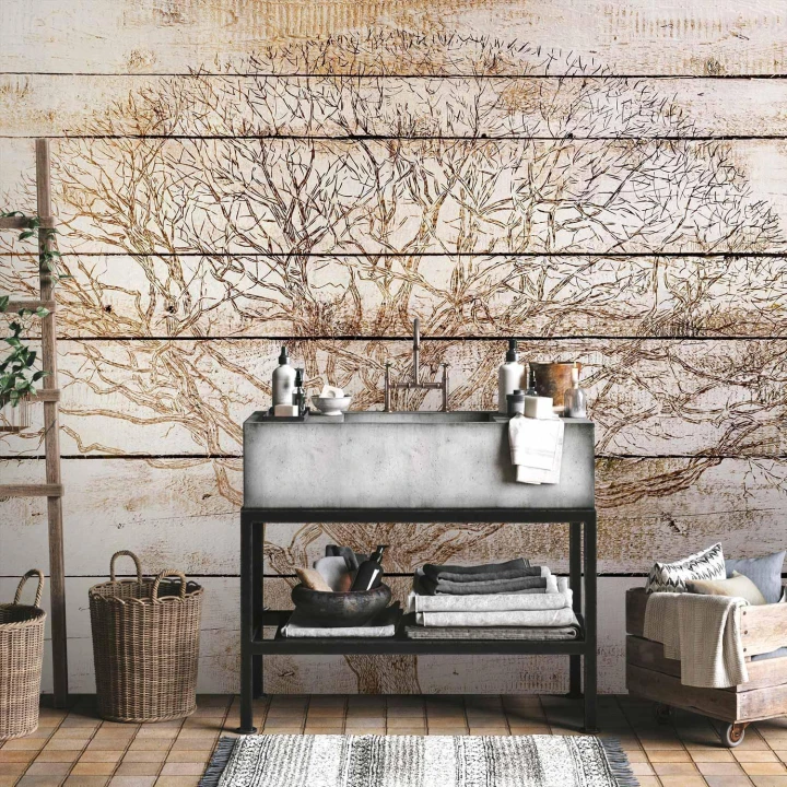 Fototapeta - Drzewo na deskach