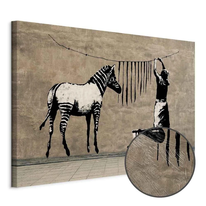 Obraz - Banksy: Pranie zebry na betonie (1-częściowy) szeroki