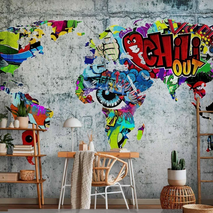 Fototapeta - Mapa - Graffiti