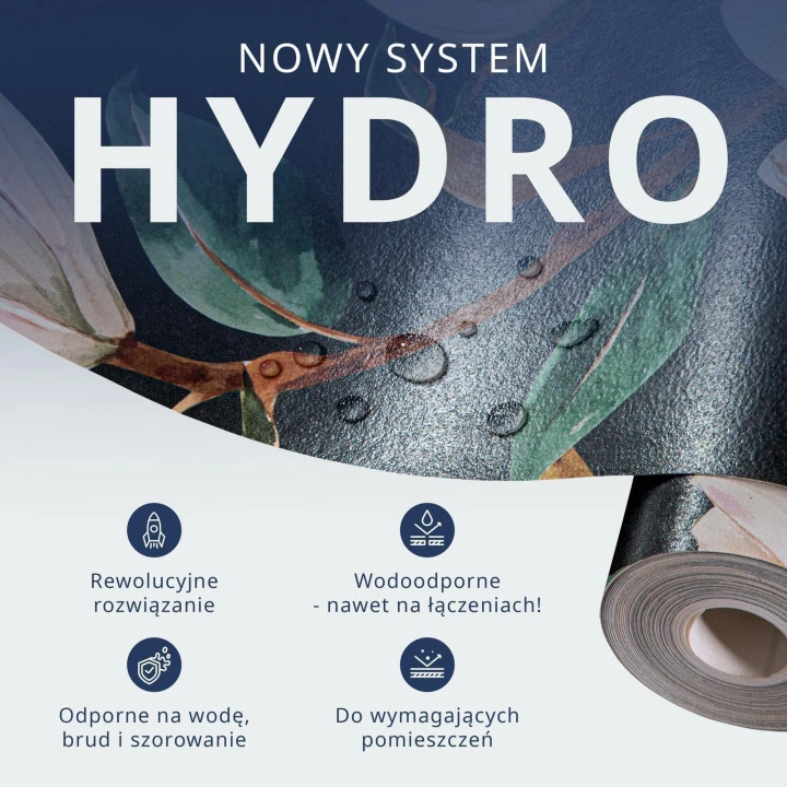 Tapeta - Egzotyczne - dwukolorowe kwiaty - Kwiaty w barwach fioletu i pomarańczowego na niebieskim tle