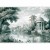 Fototapeta - Widok na park i jezioro retro vintage pejzaż w zieleniach