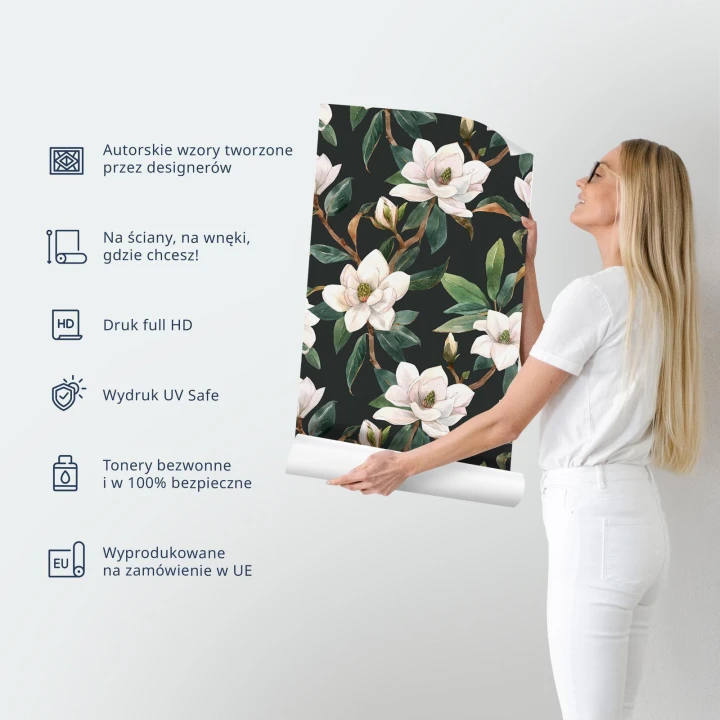 Tapeta - Linie i symetria - ekspresyjna biała krata na niebieskim tle