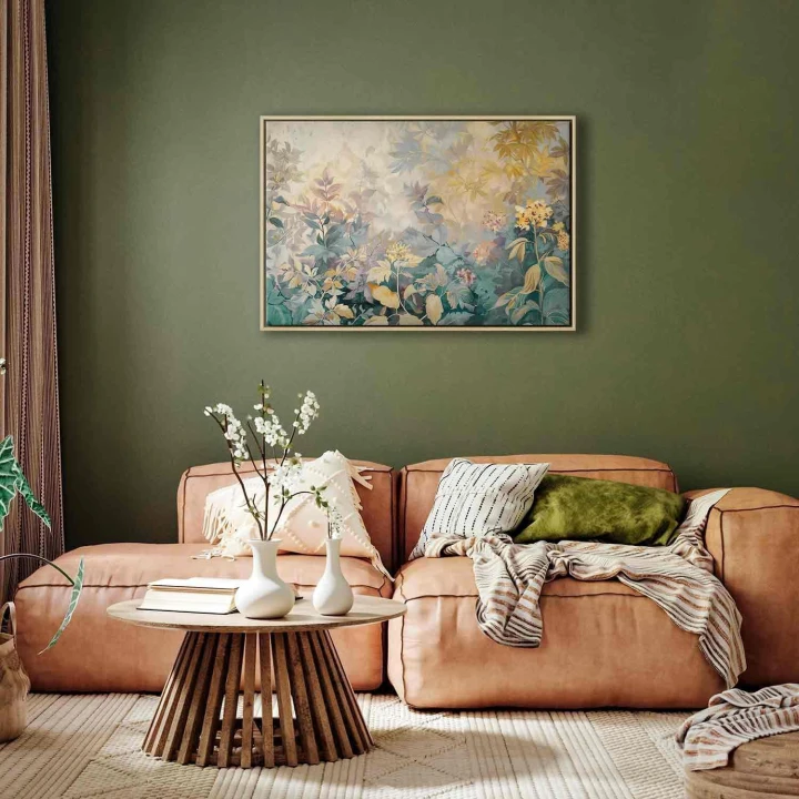 Obraz - Gobelinowy wzór z łąką i kwiatami kilim z wiosennym motywem