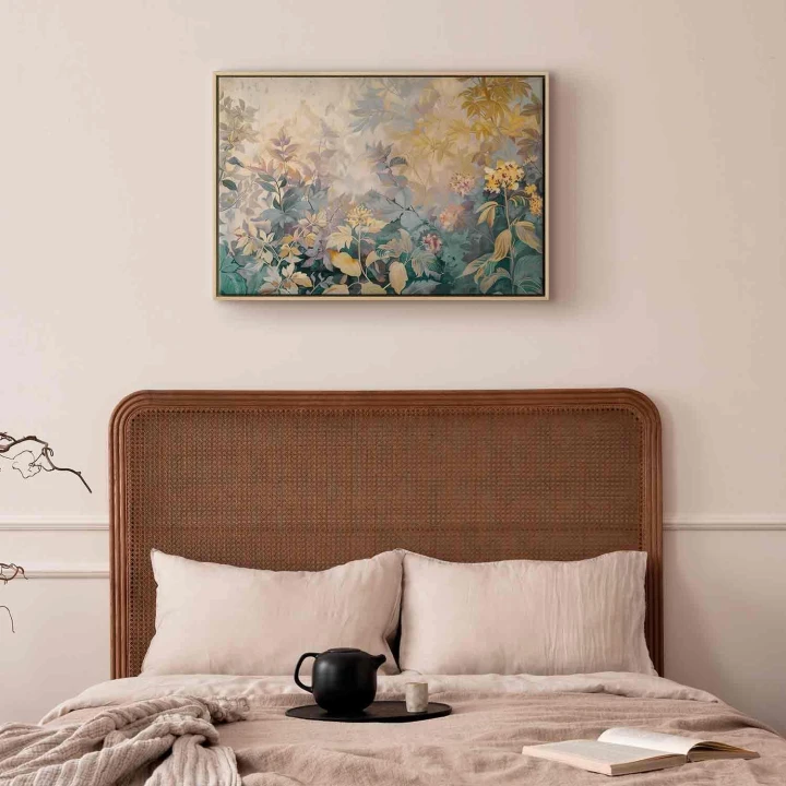 Obraz - Gobelinowy wzór z łąką i kwiatami kilim z wiosennym motywem