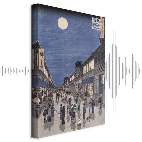 Obraz - Utagawa Hiroshige – Widok nocny na ulicę Saruwaka