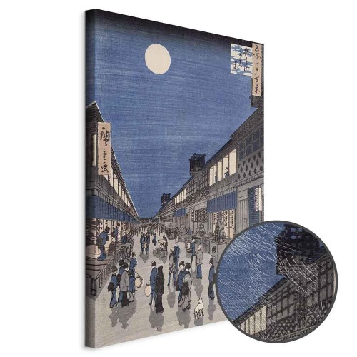 Obraz - Utagawa Hiroshige – Widok nocny na ulicę Saruwaka