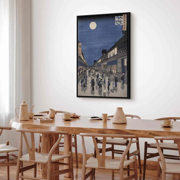 Obraz - Utagawa Hiroshige – Widok nocny na ulicę Saruwaka