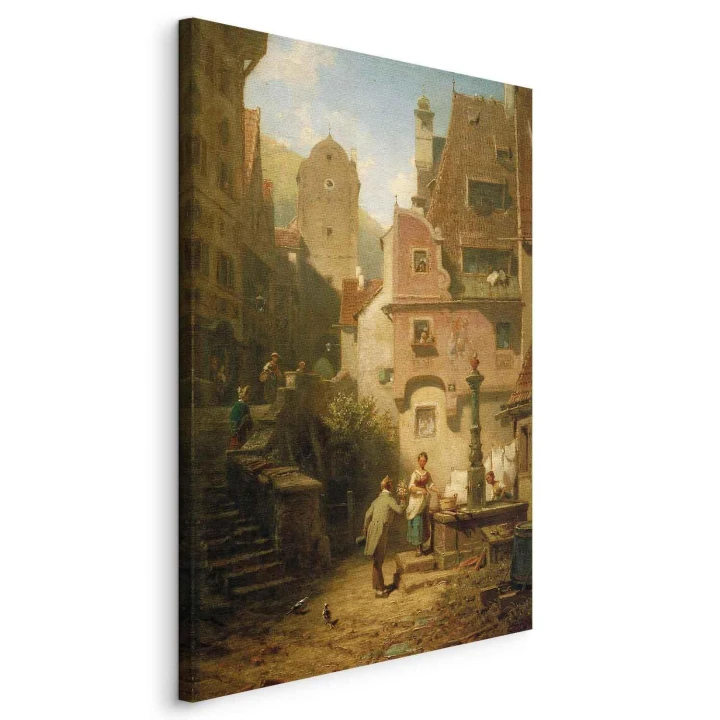 Obraz - Carl Spitzweg – Życzliwy prezentujący kwiaty