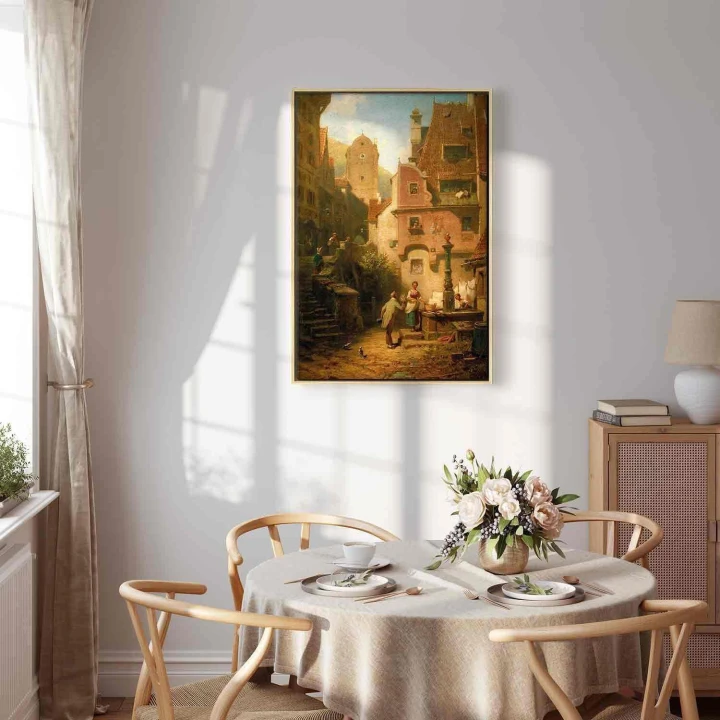 Obraz - Carl Spitzweg – Życzliwy prezentujący kwiaty