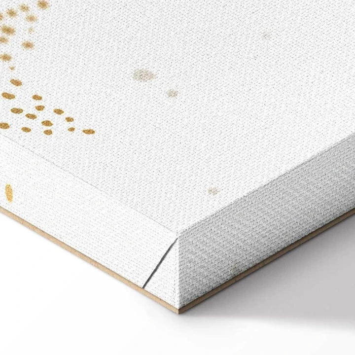 Obraz - Bajeczna galaktyka - Fazy księżyca w odcieniach żółci wśród gwiazdek w barwach beżu i popielu z gwiezdnym pyłem