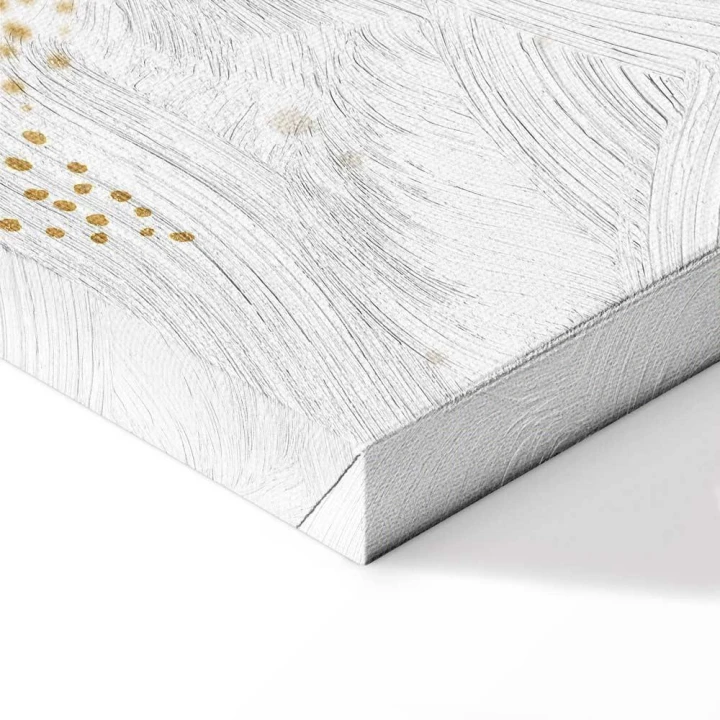 Obraz - Bajeczna galaktyka - Fazy księżyca w odcieniach żółci wśród gwiazdek w barwach beżu i popielu z gwiezdnym pyłem