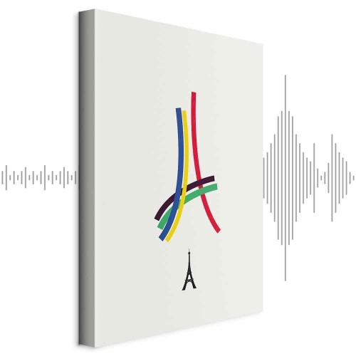 Obraz - Wieża Eiffla - grafika kolorowa - abstrakcja