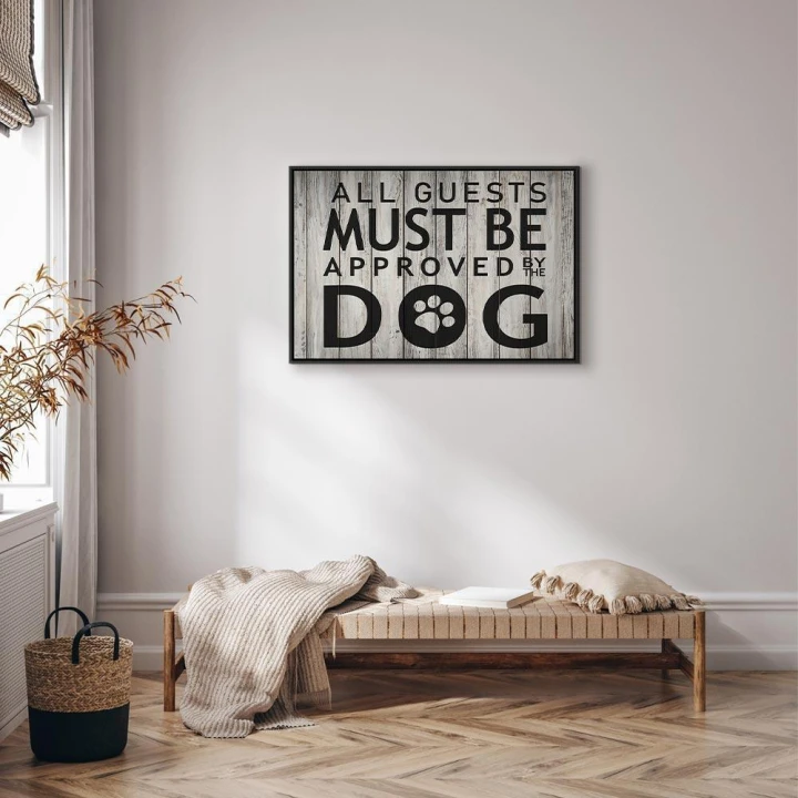 Obraz - All Guests Must Be Approved by the Dog (1-częściowy) szeroki