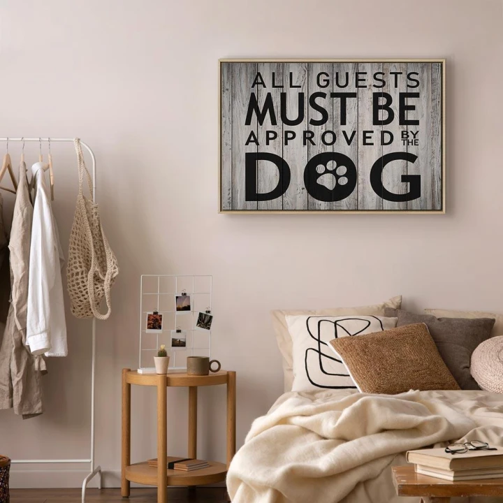 Obraz - All Guests Must Be Approved by the Dog (1-częściowy) szeroki