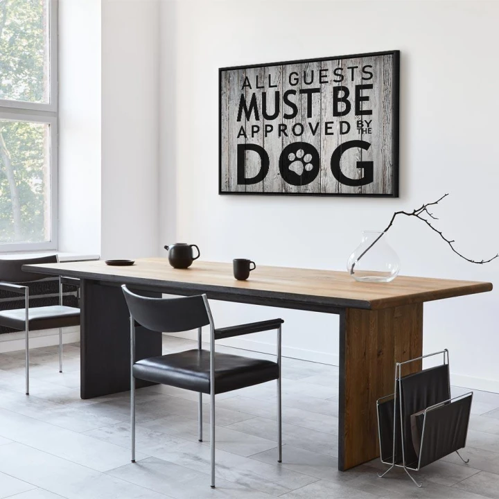 Obraz - All Guests Must Be Approved by the Dog (1-częściowy) szeroki