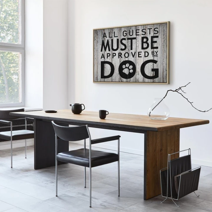 Obraz - All Guests Must Be Approved by the Dog (1-częściowy) szeroki