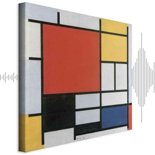 Obraz - Piet Mondrian – Kompozycja z czerwonym, żółtym, niebieskim i czarnym