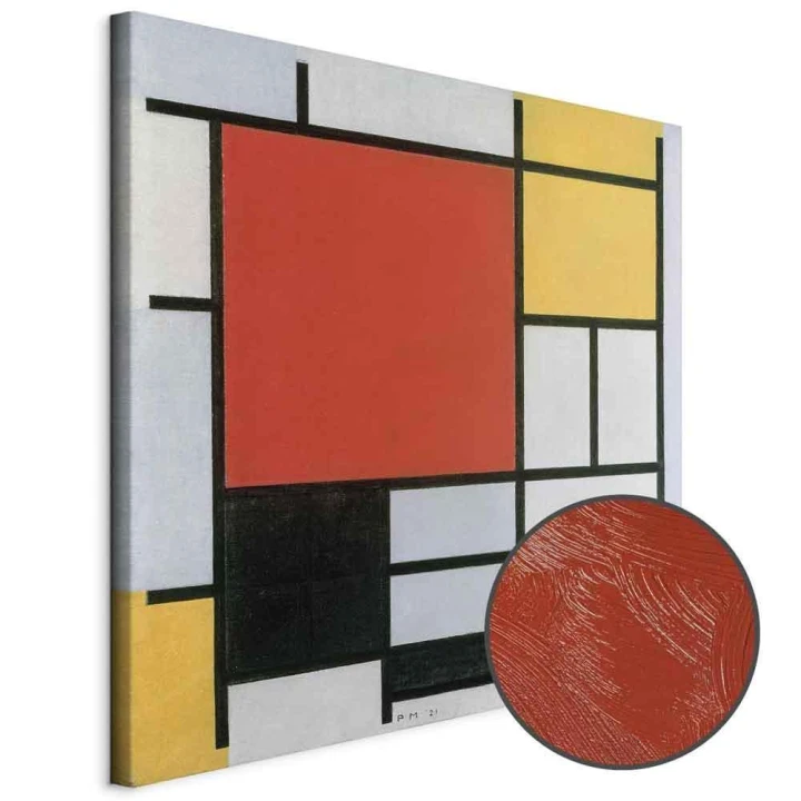 Obraz - Piet Mondrian – Kompozycja z czerwonym, żółtym, niebieskim i czarnym
