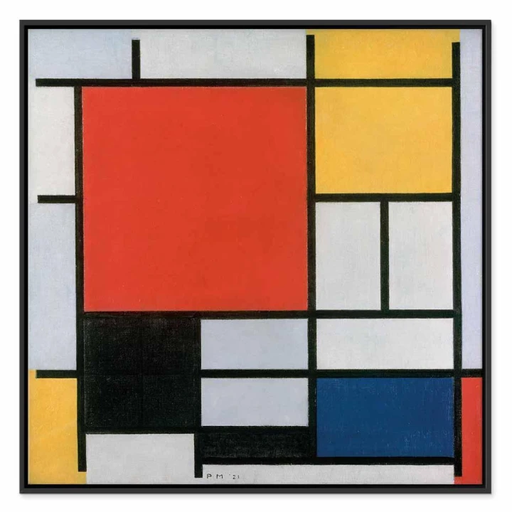 Obraz - Piet Mondrian – Kompozycja z czerwonym, żółtym, niebieskim i czarnym