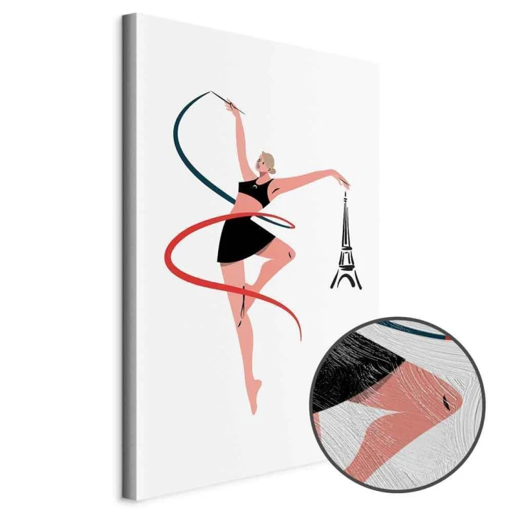 Obraz - Gimnastyka artystyczna - ilustracja kobiety z szarfą