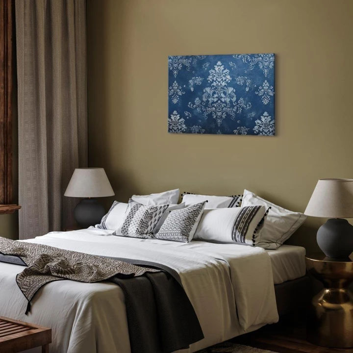 Obraz - Ornament retro dekoracyjny motyw w przetartych błękitach