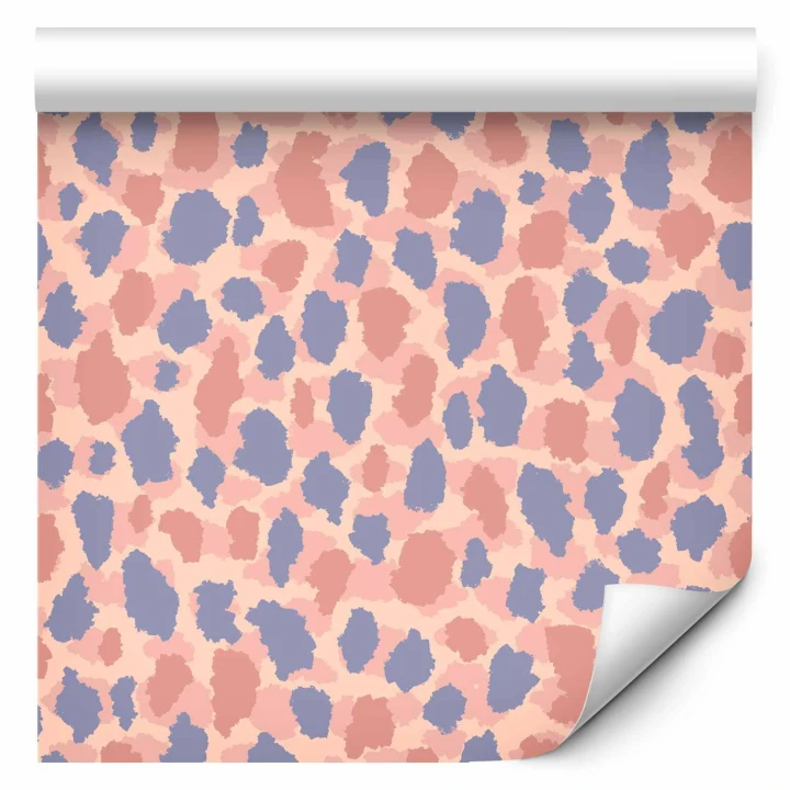 Tapeta - Deseń żyrafy - kolorowy wzór zwierzęcy w niebiesko-różowe plamki