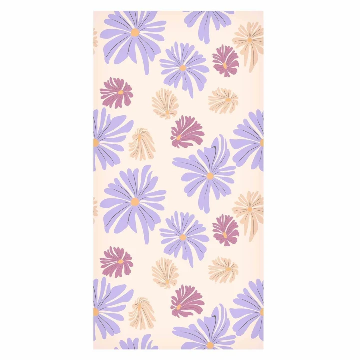 Tapeta - Latające kwiatuszki - Drobne - unoszące się na wietrze kwiatki w trzech kolorach - na jasnym tle