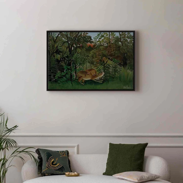 Obraz - Henri Rousseau – Le Lion ayant faim se jette sur l'Antilope
