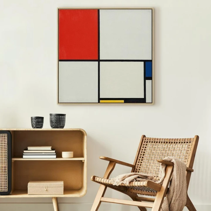 Obraz - Piet Mondrian – Kompozycja nr III z czerwonym, niebieskim, żółtym i czarnym