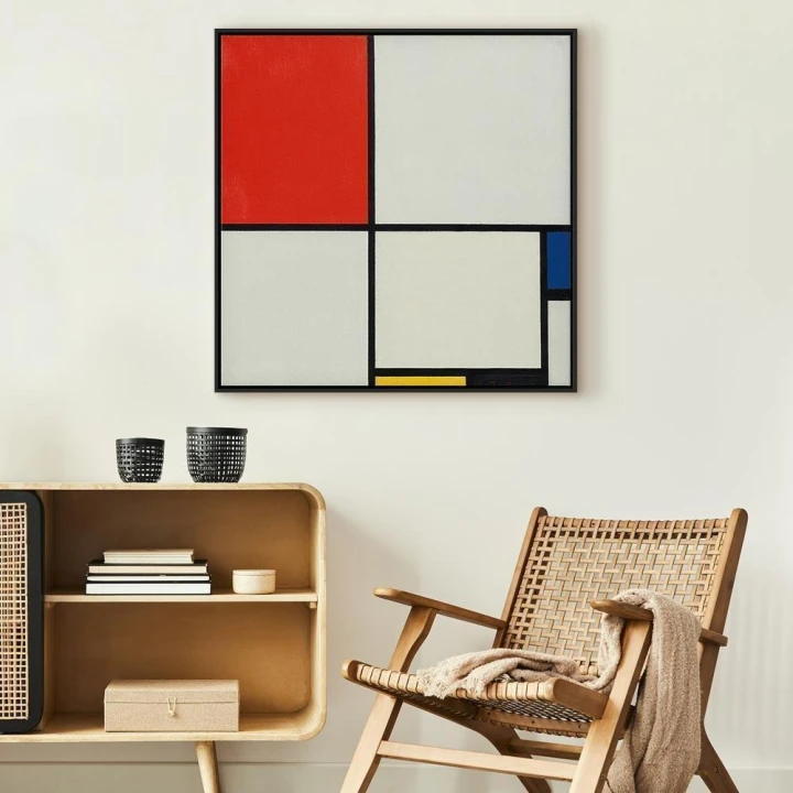Obraz - Piet Mondrian – Kompozycja nr III z czerwonym, niebieskim, żółtym i czarnym