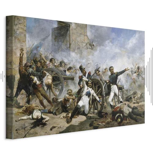 Obraz - Joaquín Sorolla y Bastida – Śmierć Pedro Velarde y Santillána podczas obrony koszar artyleryjskich Monteleon