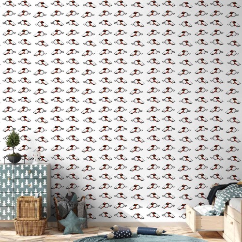 Tapeta - Gwizdki Piłkarskie - Czarno-białe z czerwonymi akcentami na białym tle