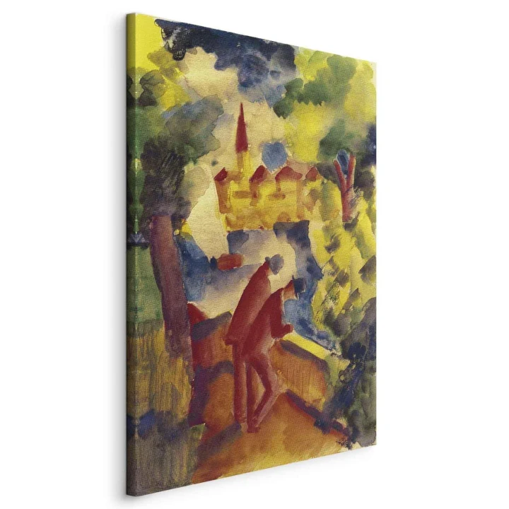 Obraz - August Macke – Mężczyźni na drodze nad jeziorem