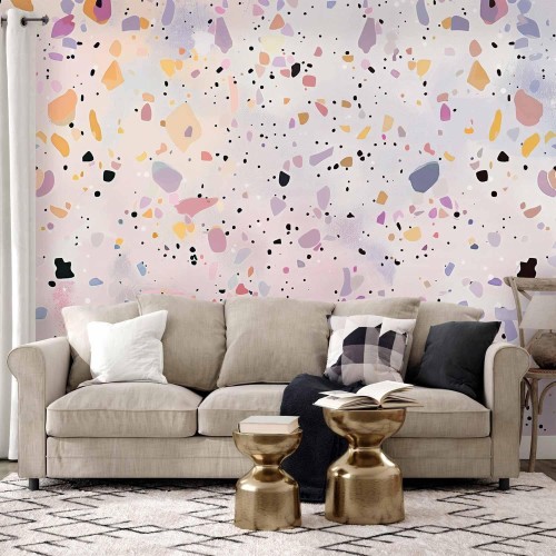 Fototapeta - Lastriko w stylu confetti fioletowo-różowy kolorowy wzór